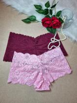 KIT 2x Calcinha Shortinho de Renda Calcinha Caleçon Sexy KIT 2x Calcinha Shortinho de Renda Calcinha Caleçon Sexy
