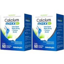 KIT 2X CALCIUM MAXX K2 ( Cálcio Citrato Malato + Vitaminas D3 e K2) 60 comprimidos - Maxinutri KIT 2X CALCIUM MAXX K2 ( Cálcio Citrato Malato + Vitaminas D3 e K2) 60 comprimidos - Maxinutri