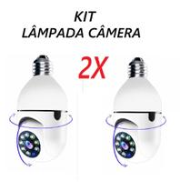 Kit 2x Câmera Lâmpada De Segurança Inteligente Wifi Giro 360 - EMB-UTILIT