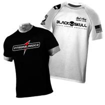 Kit 2x Camisa Branca Black Skull + Camisa Preta Integralmedica