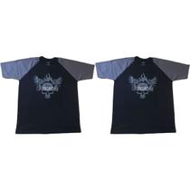 Kit 2X Camiseta 100% Algodão Iron Darkness - Tamanho M Preta/Cinza - IntegralMédica