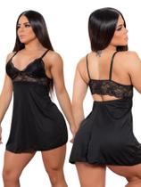 KIT 2x Camisola Feminina Com Renda E Calcinha Sexy Sedução