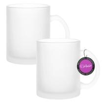 Kit 2x Caneca de Vidro com Efeito Fosco 340 ml Sicília TopGet