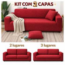 KIT 2x Capa Para Sofá Estampada Jogo P/ 2 e 3 Lugares Alta Qualidade Elastica Antiderrapante