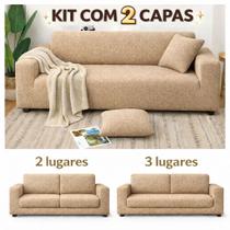 KIT 2x Capa Para Sofá Estampada Jogo P/ 2 e 3 Lugares Alta Qualidade Elastica Antiderrapante KIT 2x Capa Para Sofá Estampada Jogo P/ 2 e 3 Lugares Alta Qualidade Elastica Antiderrapante