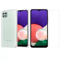 Kit 2x Capas Anti Shock + 2x Películas de Vidro Temperado Para Samsung Galaxy A22 4G 6.4