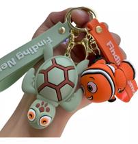 Kit 2X Chaveiros 3d Nemo E Crush Tartaruga Personagem Chave Carro Bolsa Coleção