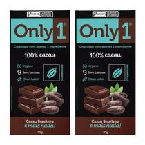 Kit 2X: Chocolate 100% Cacau Sem Lactose Vegano (Only1) Only4 70G Kit 2X: Chocolate 100% Cacau Sem Lactose Vegano (Only1) Only4 70G