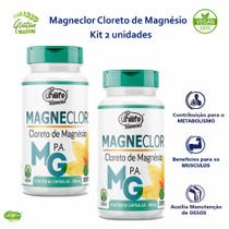 Kit 2x Cloreto de Magnésio Magneclor Vegano Unilife 600mg 120 Cáps