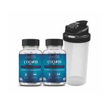 Kit 2x Coenzima Q10 200mg por porção LeveVida 60 Cápsulas Coqueteleira Grátis Antioxidante