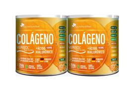 Kit 2x Colágeno Ácido Hialurônico suplemento em pó sabor tangerina 250g Flora Nativa Kit 2x Colágeno Ácido Hialurônico suplemento em pó sabor tangerina 250g Flora Nativa