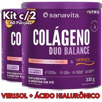 Kit 2X Colágeno Duo Balance em pó ( Verisol e Ácido Hialurônico Hyaluronic + Hidrolisado ) Sanavita