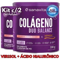 Kit 2X Colágeno Duo Balance em pó ( Verisol e Ácido Hialurônico Hyaluronic + Hidrolisado ) Sanavita