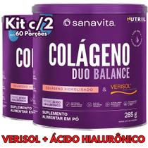 Kit 2X Colágeno Duo Balance em pó ( Verisol e Ácido Hialurônico Hyaluronic + Hidrolisado ) Sanavita