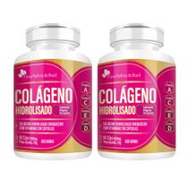 Kit 2x Colágeno Hidrolisado Vitaminas A C E D 60 Capsulas 400mg Flora Nativa