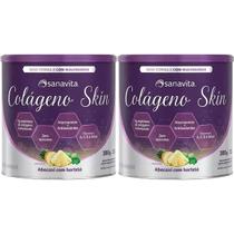 Kit 2X Colágeno Skin - 300g Abacaxi com Hortelã - Sanavita Kit 2X Colágeno Skin - 300g Abacaxi com Hortelã - Sanavita