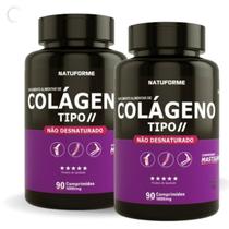 Kit 2x Colágeno Tipo 2 Natuforme Não Desnaturado Mastigável Sabor Morango 90 Comprimidos 1000mg