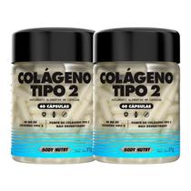 Kit 2x Colágeno Tipo 2 pote 60 Cápsulas cada , com Vitaminas C E e D3 Zero Lactose Glúten e Açúcar Kit 2x Colágeno Tipo 2 pote 60 Cápsulas cada , com Vitaminas C E e D3 Zero Lactose Glúten e Açúcar