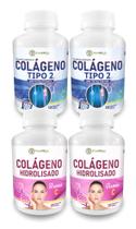 Kit 2x Colágeno Tipo 2 UC II 120 Cápsulas com 2x Colágeno Hidrolisado com Vitamina C 120 Cápsulas