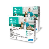 Kit 2x Comfortis Elanco 560 mg para Cães de 9 a 18 Kg e Gatos de 5,4 Kg a 11kg - 2 caixas