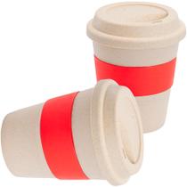 Kit 2x Copo Fibra de Bambu 380ml Fibre TopGet Vermelho Kit 2x Copo Fibra de Bambu 380ml Fibre TopGet Vermelho