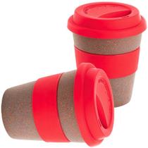 Kit 2x Copo Fibra de Bambu 390ml Fiber TopGet Vermelho