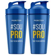 Kit 2X Coqueteleira Alumínio Steel - 750ml Azul - Probiótica
