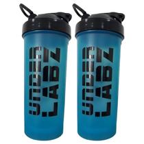 Kit 2X Coqueteleira Slim - 600ml Azul - Under Labz