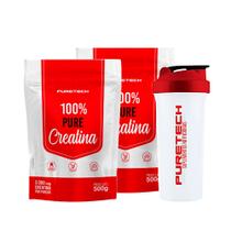 Kit 2x Creatina 100% Pure 500g + Coqueteleira 700ml PURETECH Kit 2x Creatina 100% Pure 500g + Coqueteleira 700ml PURETECH