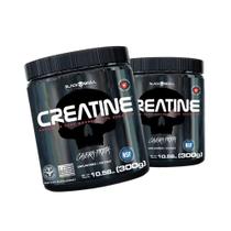 Kit 2X Creatina Monohidratada 100% Pura (300g) Black Skull
