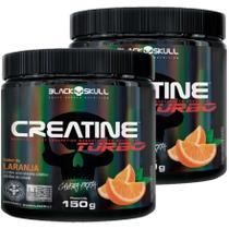 Kit 2X Creatina Monohidratada Creatine Turbo Black Skull 150g Energia Força Ganho de Massa Muscular