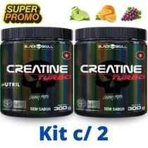 Kit 2X Creatina Monohidratada Creatine Turbo Black Skull 300g - Energia - Força - Ganho de Massa Muscular Kit 2X Creatina Monohidratada Creatine Turbo Black Skull 300g - Energia - Força - Ganho de Massa Muscular