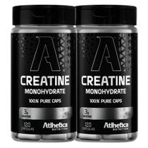 Kit 2x Creatina Monohidratada Pura 3g 120 Caps - Atlhetica