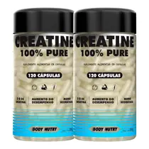 Kit 2x Creatina Pura Body Nutry Pote 120 Capsulas cada, Suplemento Alimentar mais Força e energia Kit 2x Creatina Pura Body Nutry Pote 120 Capsulas cada, Suplemento Alimentar mais Força e energia