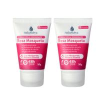 Kit 2x Desodorante Antitranspirante Natuseiva Rosa Mosqueta 50g Clareia, Hidrata e Protege 48h
