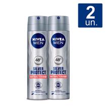Kit 2X Desodorante Nivea Men Silver Protect Antibacteriano Aerosol Antitr