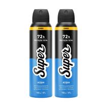 Kit 2x Desodorante Super Acqua 72h Aerossol Antitranspirante 150ml