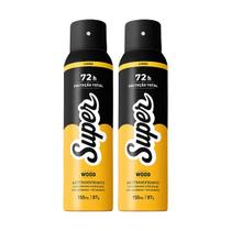 Kit 2x Desodorante Super Wood 72h Aerossol Antitranspirante 150ml