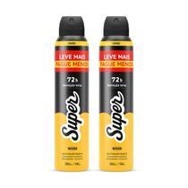 Kit 2x Desodorante Super Wood 72h Aerossol Antitranspirante 250ml