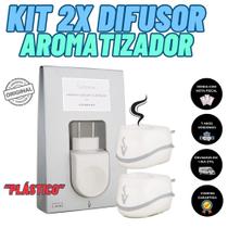 Kit 2x Difusor Aromatizador Plástico Elétrico Bivolt Óleos Essenciais Via Aroma