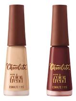 kit 2x esmalte color trend chocolate amargo e branco kit 2x esmalte color trend chocolate amargo e branco