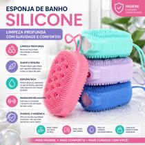 Kit 2x Esponjas de Banho Silicone Macia Higiênica e Durável