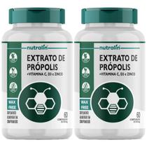 Kit 2X Extrato de Própolis com Vitaminas C + D3 + Zinco - 60 Comprimidos - Nutralin Kit 2X Extrato de Própolis com Vitaminas C + D3 + Zinco - 60 Comprimidos - Nutralin