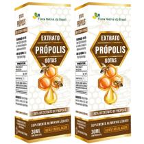 KIT 2X Extrato de Própolis em gotas 40% 30ml - Flora Nativa KIT 2X Extrato de Própolis em gotas 40% 30ml - Flora Nativa