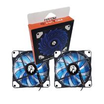 Kit 2X Fan Cooler Gamer LED Azul para Gabinete ATX Ventoinha de 1100 RPM