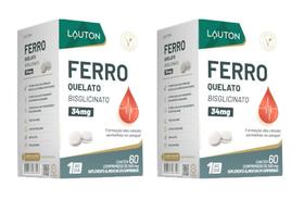 Kit 2x Ferro Quelato Bisglicinato 34mg 60 Comprimidos Lauton Kit 2x Ferro Quelato Bisglicinato 34mg 60 Comprimidos Lauton