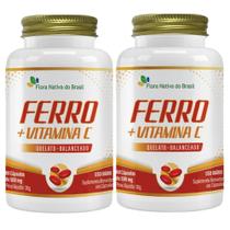 KIT 2X Ferro Quelato + Vitamina C 60 cápsulas - Flora Nativa