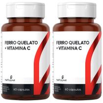 KIT 2X Ferro Quelato + Vitamina C 60 Capsulas - Natulha