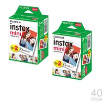 Kit 2x Filmes Instax Mini Instantâneo Fujifilm 20 Unidades (40 Fotos)