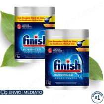 Kit 2x Finish Detergente em Pó para Lava Louças 1kg Original Limpeza Profunda e Alta Performance